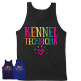 Kennel Technician Rainbow Lettering Heart Shirt, Employee Appreciation Gifts