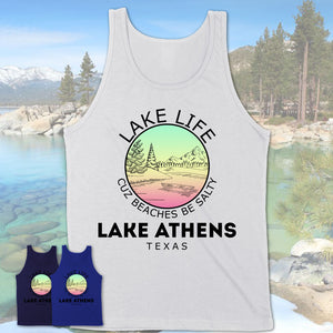 Lake Athens Texas Lake Life Cuz Beaches Be Salty Fishing Camping Team Shirt