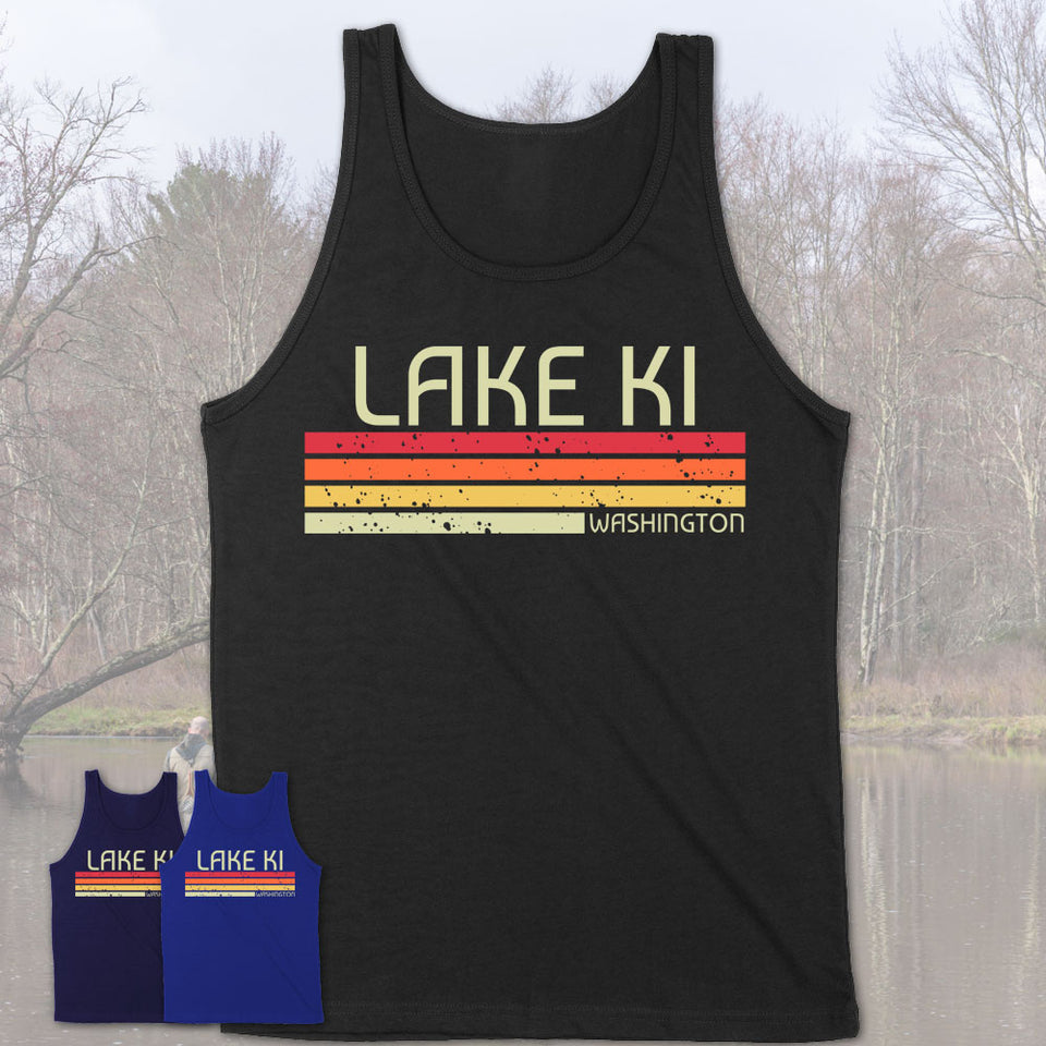 Lake Ki Washington Funny Fishing Camping Summer Retro Gift T-Shirt