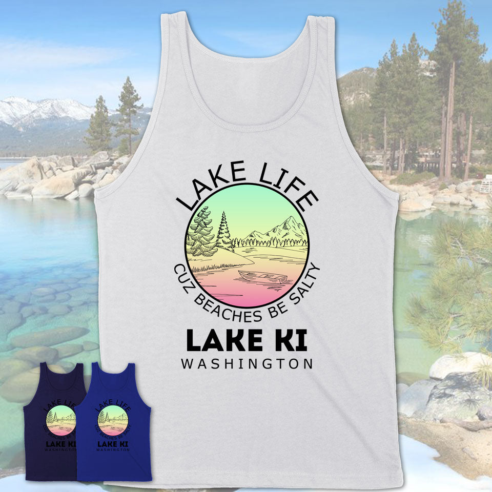 Lake Ki Washington Lake Life Cuz Beaches Be Salty Fishing Camping Team Shirt