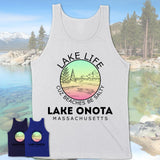 Lake Onota Massachusetts Lake Life Cuz Beaches Be Salty Fishing Camping Team Shirt