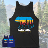 Lakeville Pennsylvania Funny Mountain Hiking Camping Adventure Bear Pattern Vintage Gift Shirt