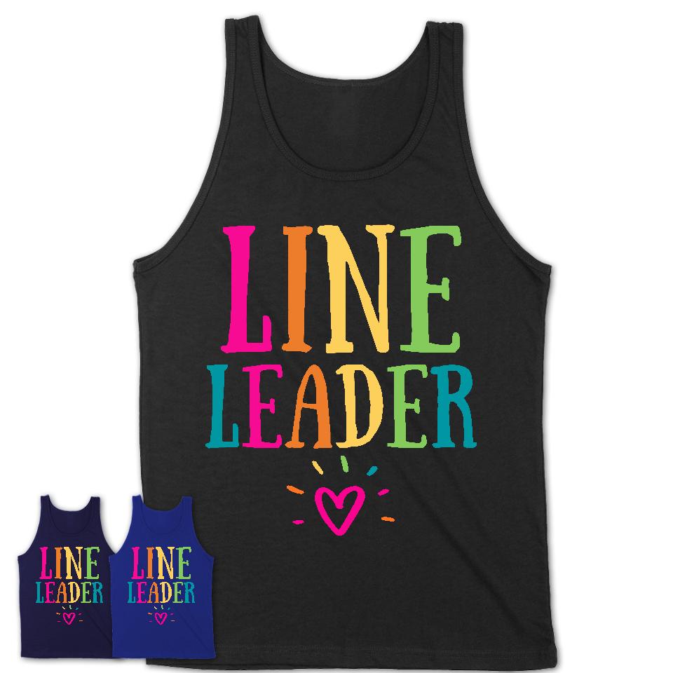 Line Leader Rainbow Lettering Heart Shirt, Employee Appreciation Gifts
