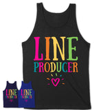 Line Producer Rainbow Lettering Heart Shirt, Employee Appreciation Gifts