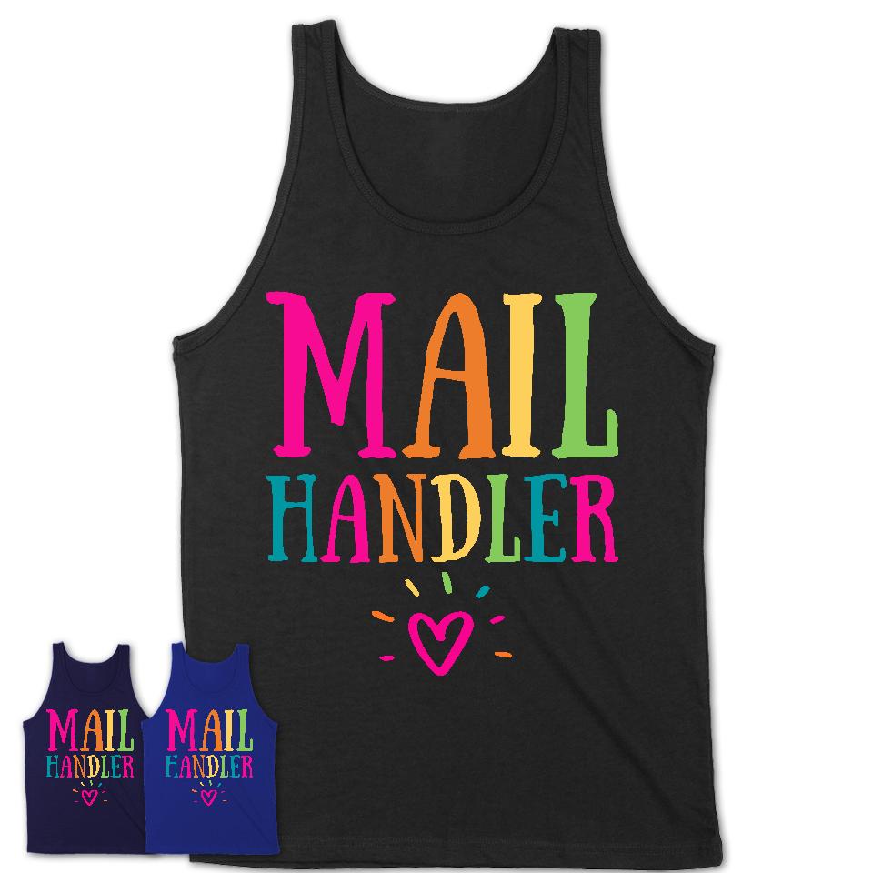 Mail Handler Rainbow Lettering Heart Shirt, Employee Appreciation Gifts