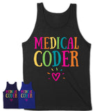 Medical Coder Rainbow Lettering Heart Shirt, Employee Appreciation Gifts