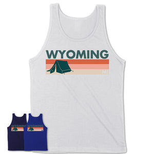 Michigan Wyoming Camping Shirt for Family Teammates Vintage Retro Colors
