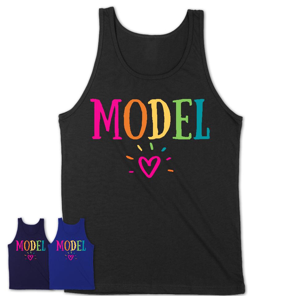 Model Rainbow Lettering Heart Shirt, Employee Appreciation Gifts