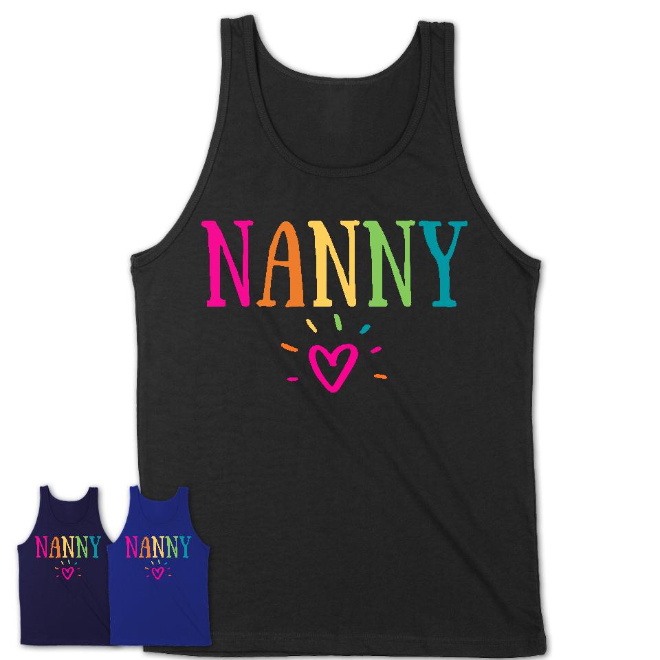 Nanny Rainbow Lettering Heart Shirt, Employee Appreciation Gifts
