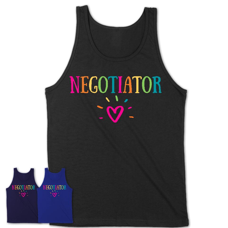 Negotiator Rainbow Lettering Heart Shirt, Employee Appreciation Gifts