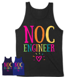 Noc Engineer Rainbow Lettering Heart Shirt, Employee Appreciation Gifts