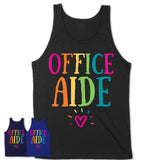 Office Aide Rainbow Lettering Heart Shirt, Employee Appreciation Gifts