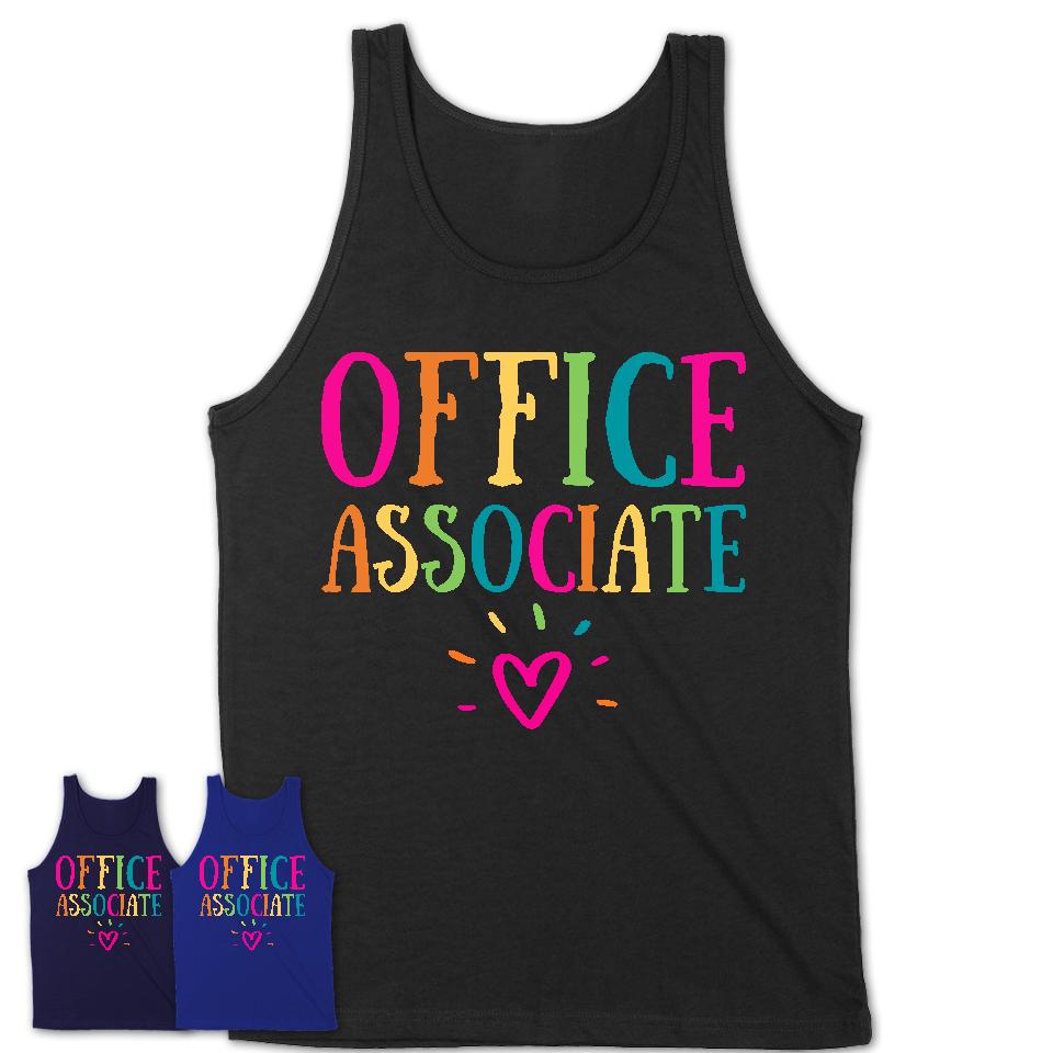 Office Associate Rainbow Lettering Heart Shirt, Employee Appreciation Gifts