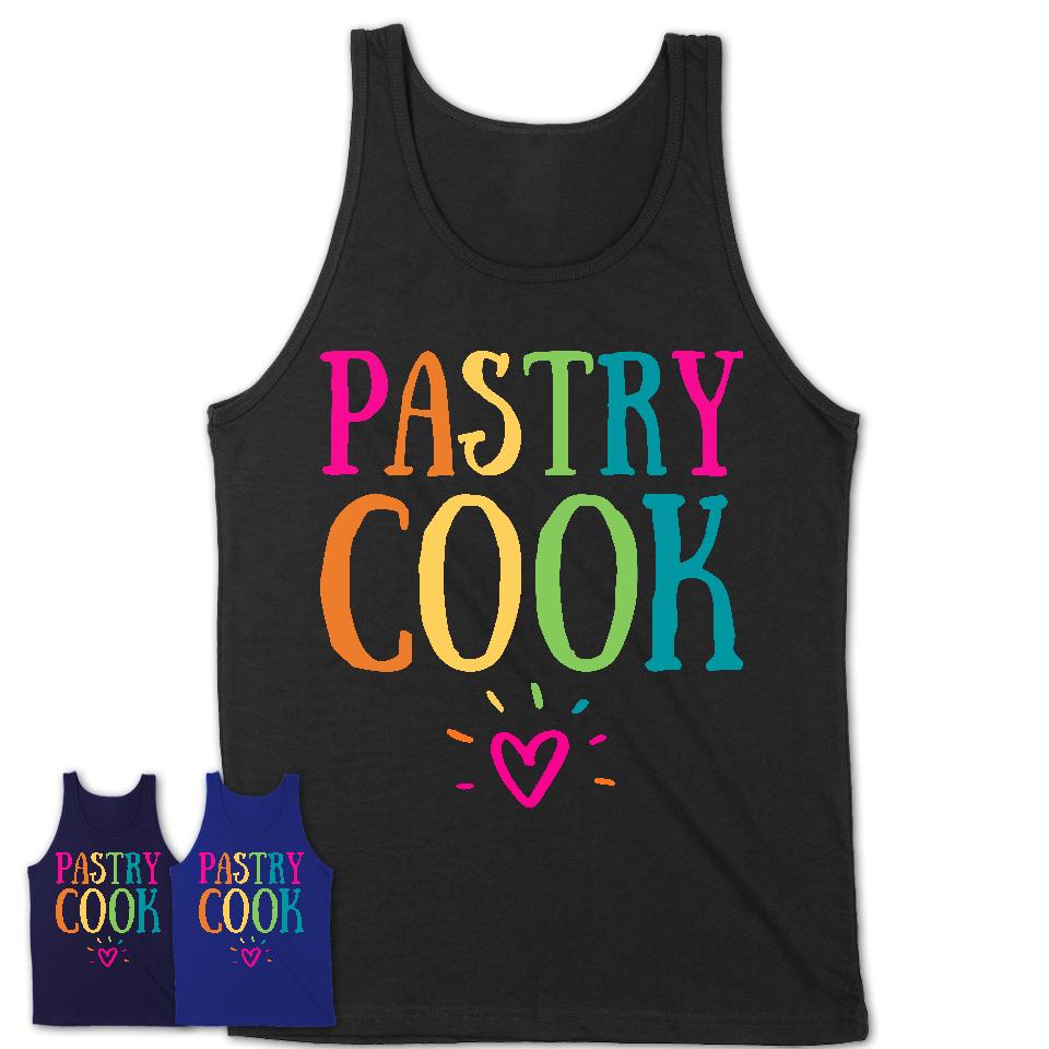 Pastry Cook Rainbow Lettering Heart Shirt, Employee Appreciation Gifts