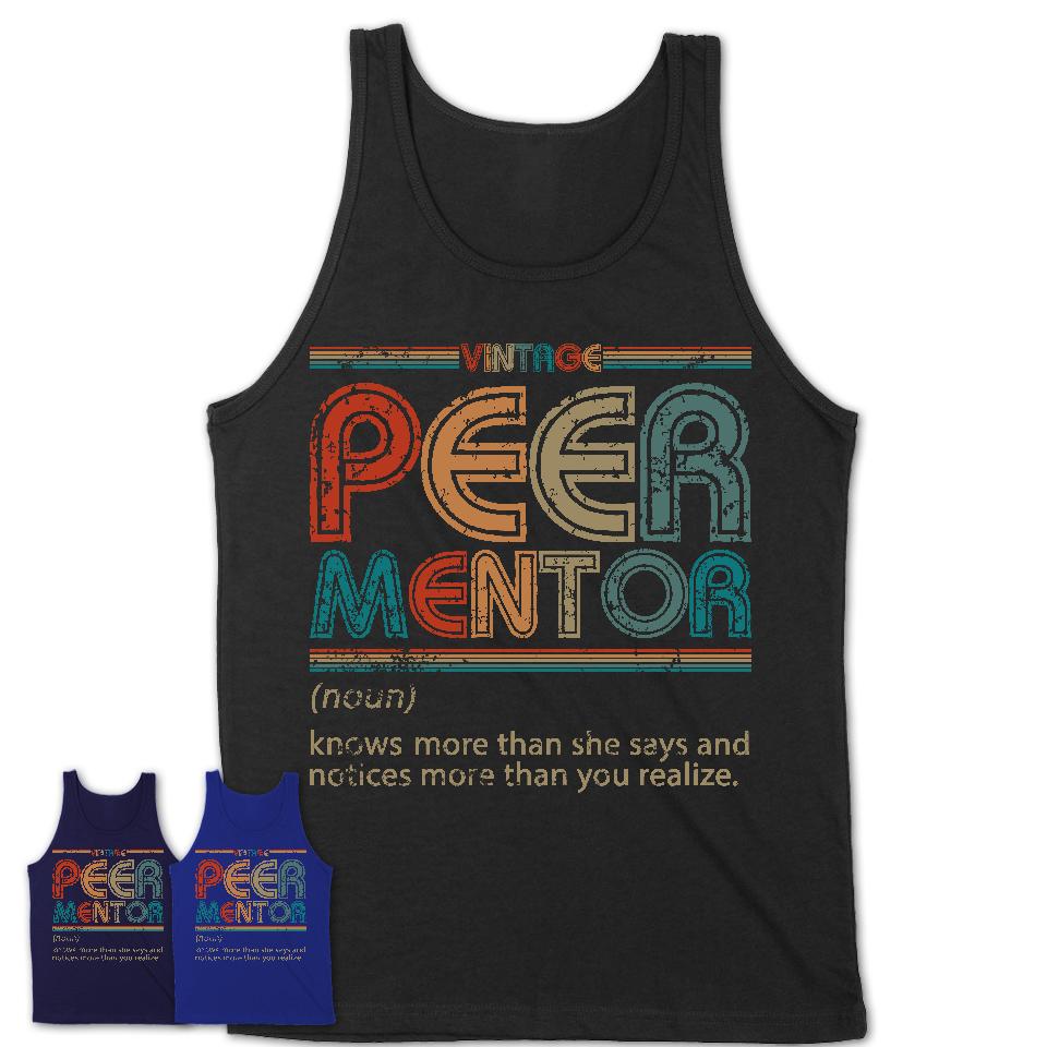 Peer Mentor Definition Vintage Retro Colors Shirt, Coworker Birthday Gift TShirt