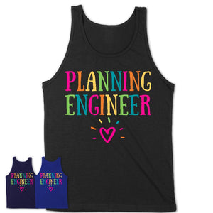 Planning Engineer Rainbow Lettering Heart Shirt, Employee Appreciation Gifts