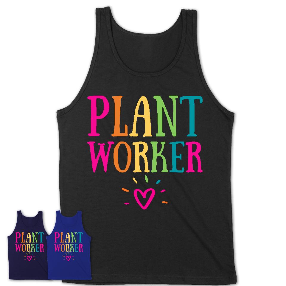 Plant Worker Rainbow Lettering Heart Shirt, Employee Appreciation Gifts