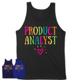 Product Analyst Rainbow Lettering Heart Shirt, Employee Appreciation Gifts