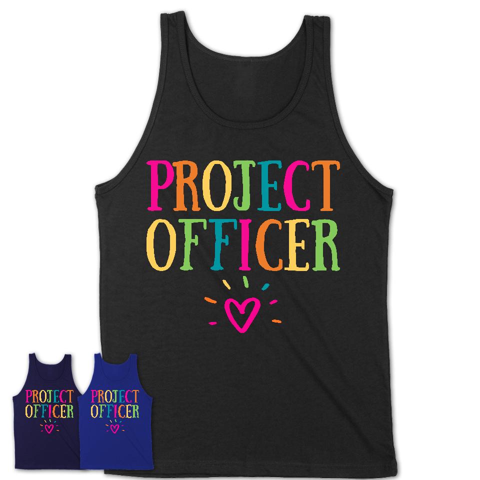 Project Officer Rainbow Lettering Heart Shirt, Employee Appreciation Gifts
