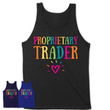 Proprietary Trader Rainbow Lettering Heart Shirt, Employee Appreciation Gifts