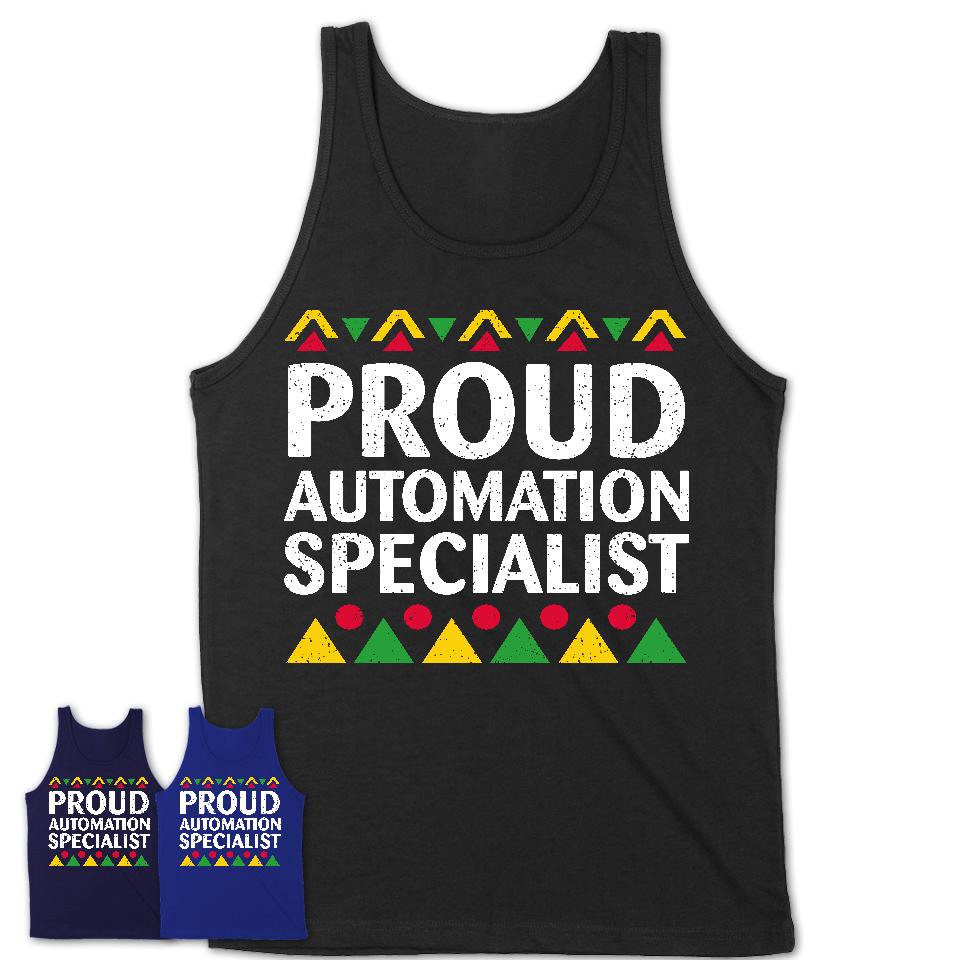 Proud Automation Specialist Africa Pride Black History Month T-Shirt
