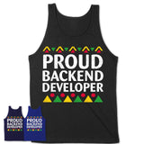 Proud Backend Developer Africa Pride Black History Month T-Shirt