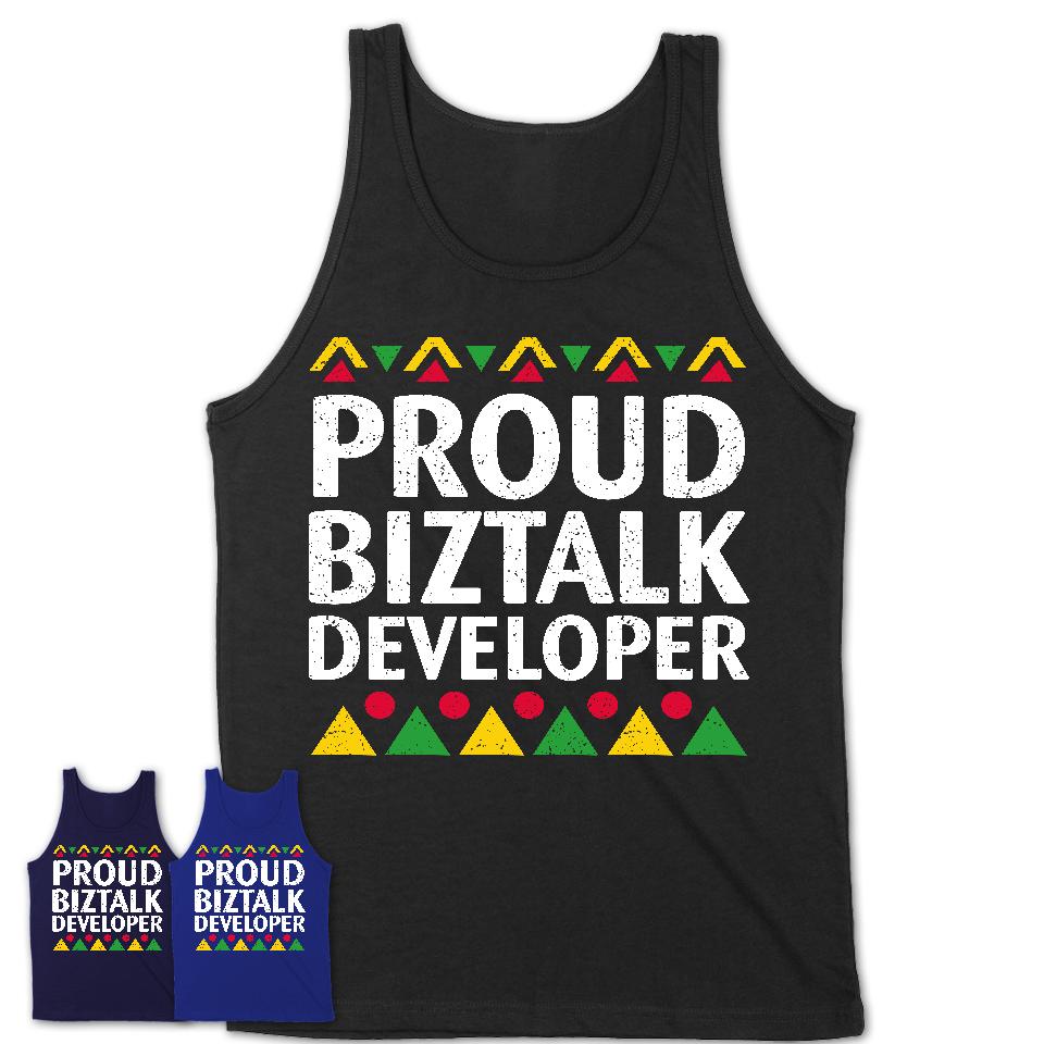Proud Biztalk Developer Africa Pride Black History Month T-Shirt