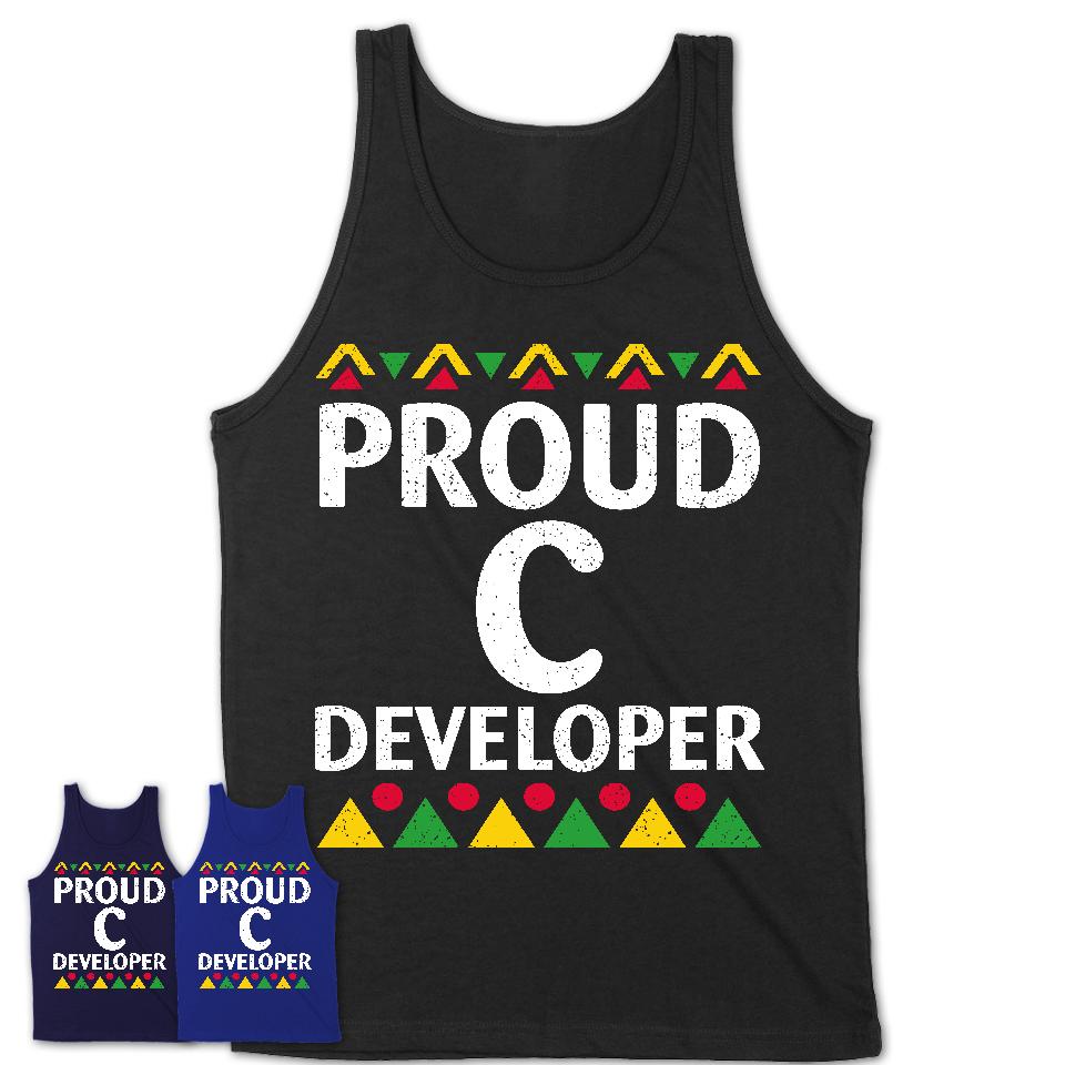 Proud C Developer Africa Pride Black History Month T-Shirt