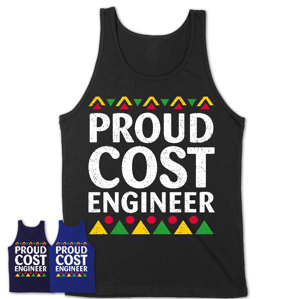 Proud Cost Engineer Africa Pride Black History Month T-Shirt