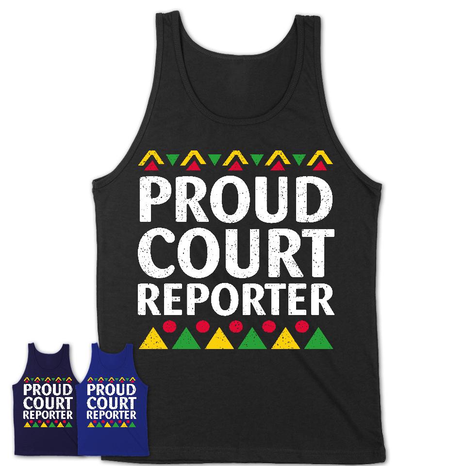 Proud Court Reporter Africa Pride Black History Month T-Shirt
