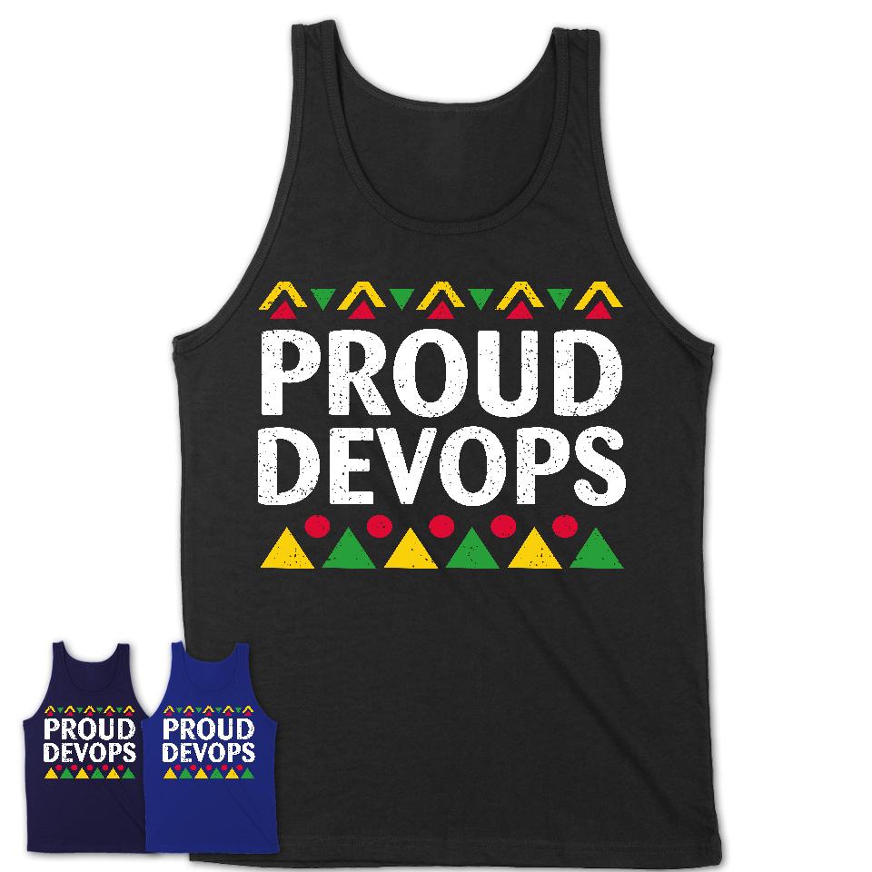 Proud Devops Africa Pride Black History Month T-Shirt
