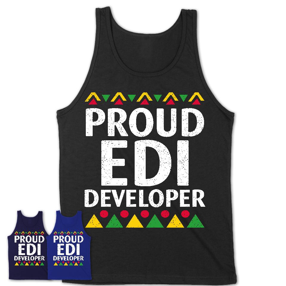 Proud Edi Developer Africa Pride Black History Month T-Shirt