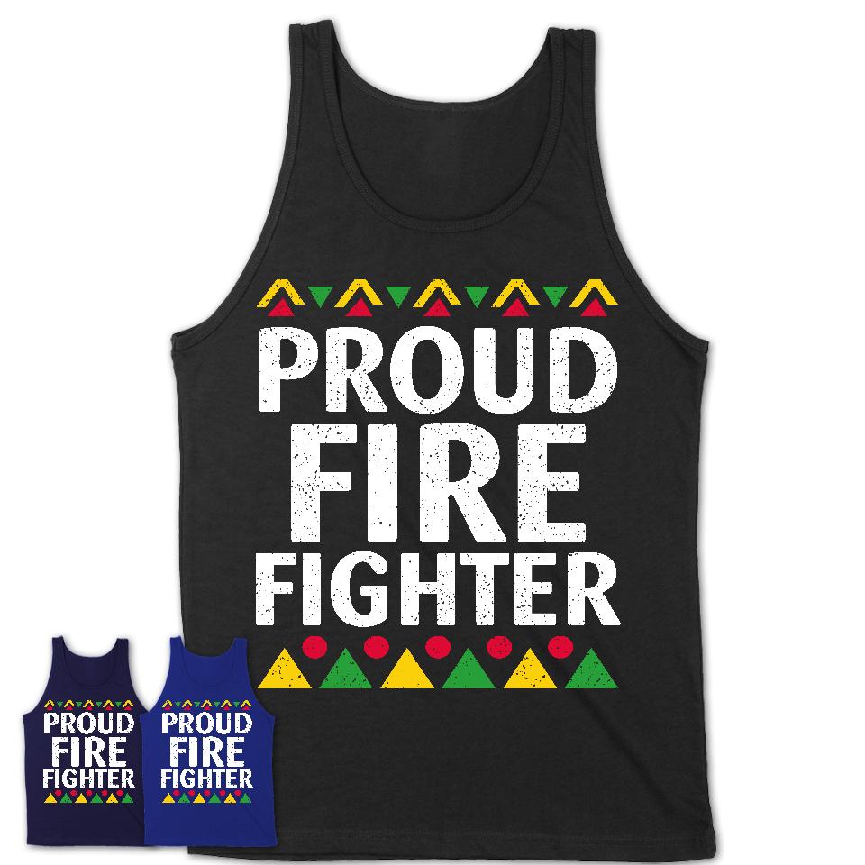 Proud Fire Fighter Africa Pride Black History Month T-Shirt