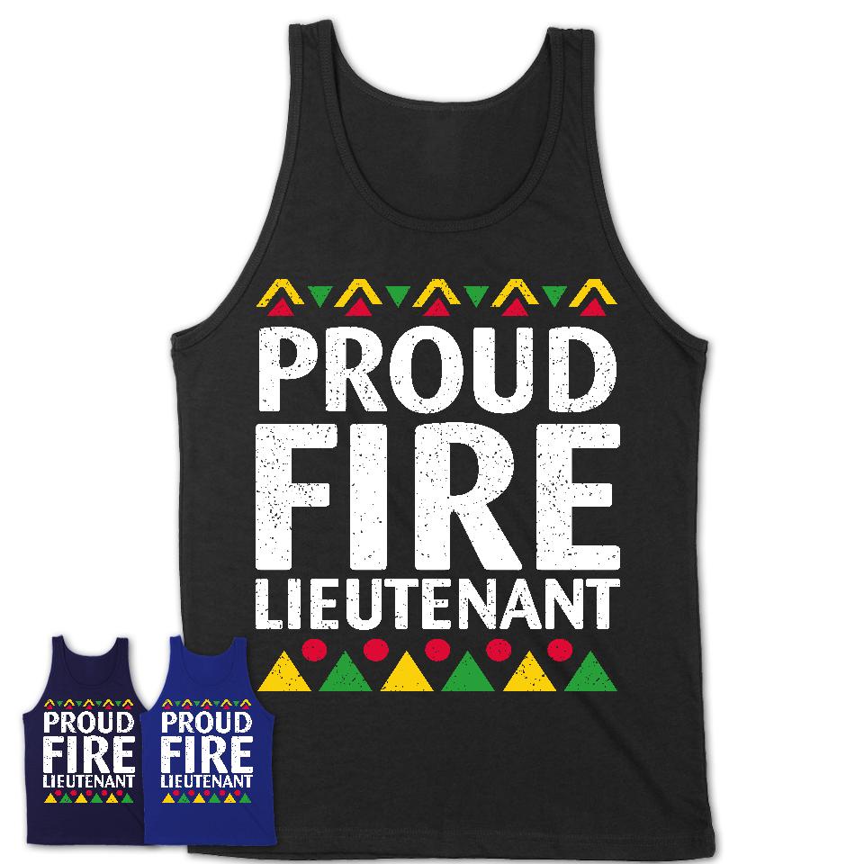Proud Fire Lieutenant Africa Pride Black History Month T-Shirt