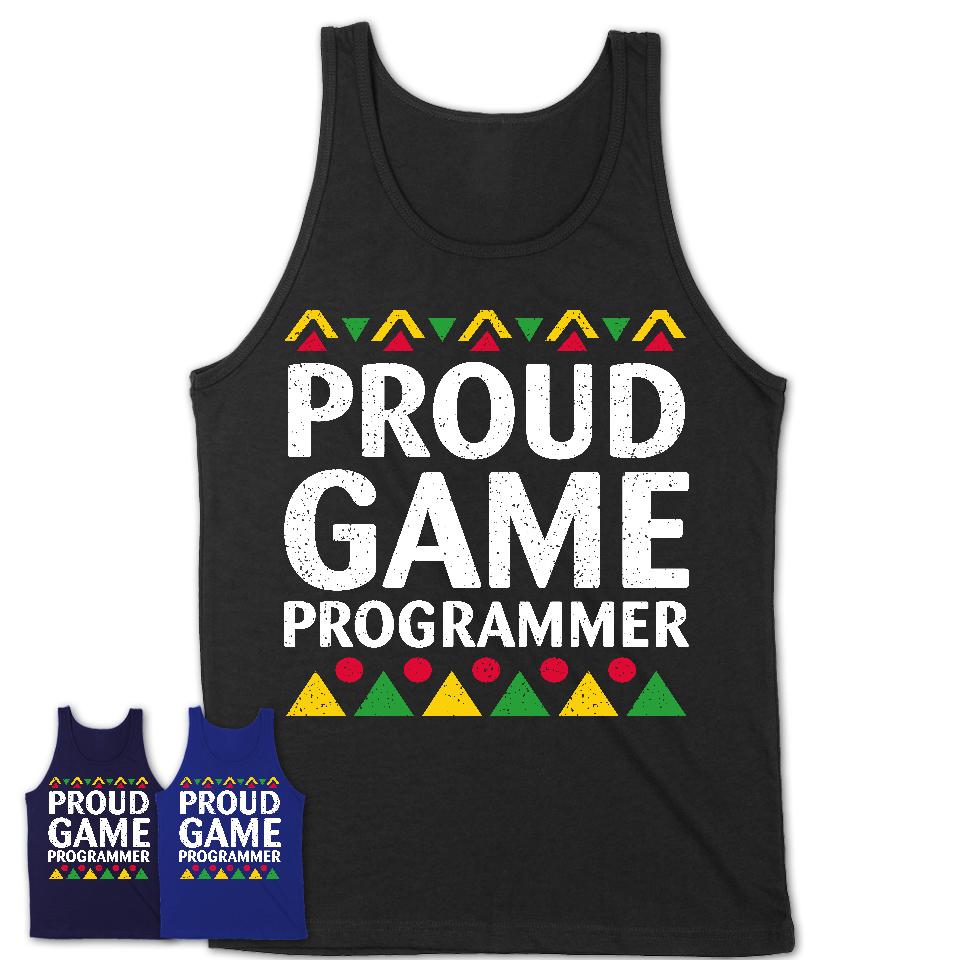 Proud Game Programmer Africa Pride Black History Month T-Shirt