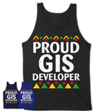 Proud Gis Developer Africa Pride Black History Month T-Shirt