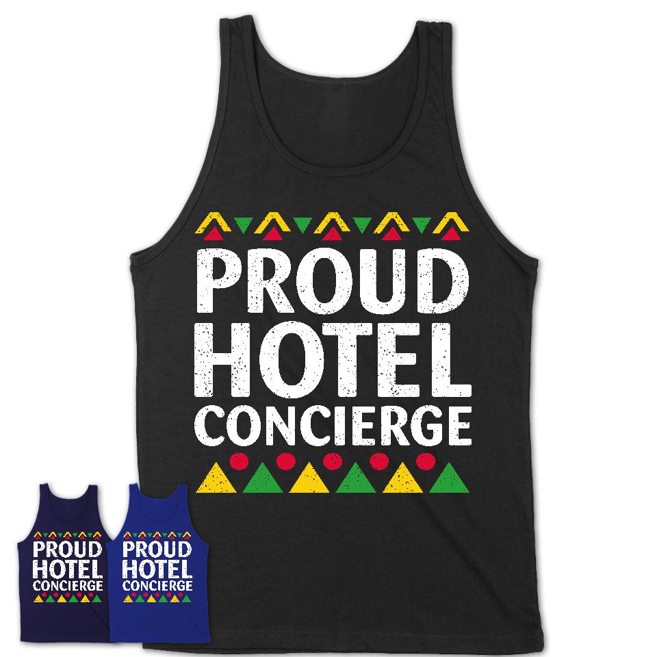 Proud Hotel Concierge Africa Pride Black History Month T-Shirt