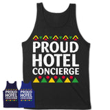 Proud Hotel Concierge Africa Pride Black History Month T-Shirt
