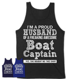Proud Husband of A Freaking Awesome Boat Captain Wife Shirt, Husband Valentine Gift, Anniversary Couple Shirt