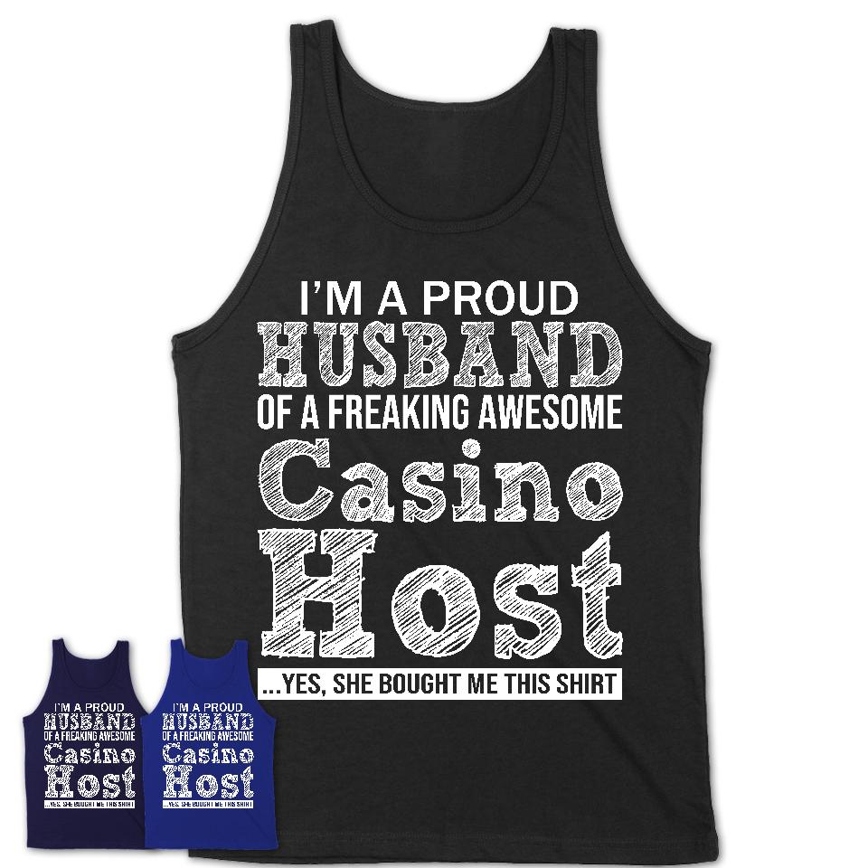 Proud Husband of A Freaking Awesome Casino Host Wife Shirt, Husband Valentine Gift, Anniversary Couple Shirt