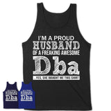 Proud Husband of A Freaking Awesome Dba Wife Shirt, Husband Valentine Gift, Anniversary Couple Shirt