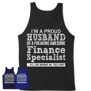 Proud Husband of A Freaking Awesome Finance Specialist Wife Shirt, Husband Valentine Gift, Anniversary Couple Shirt