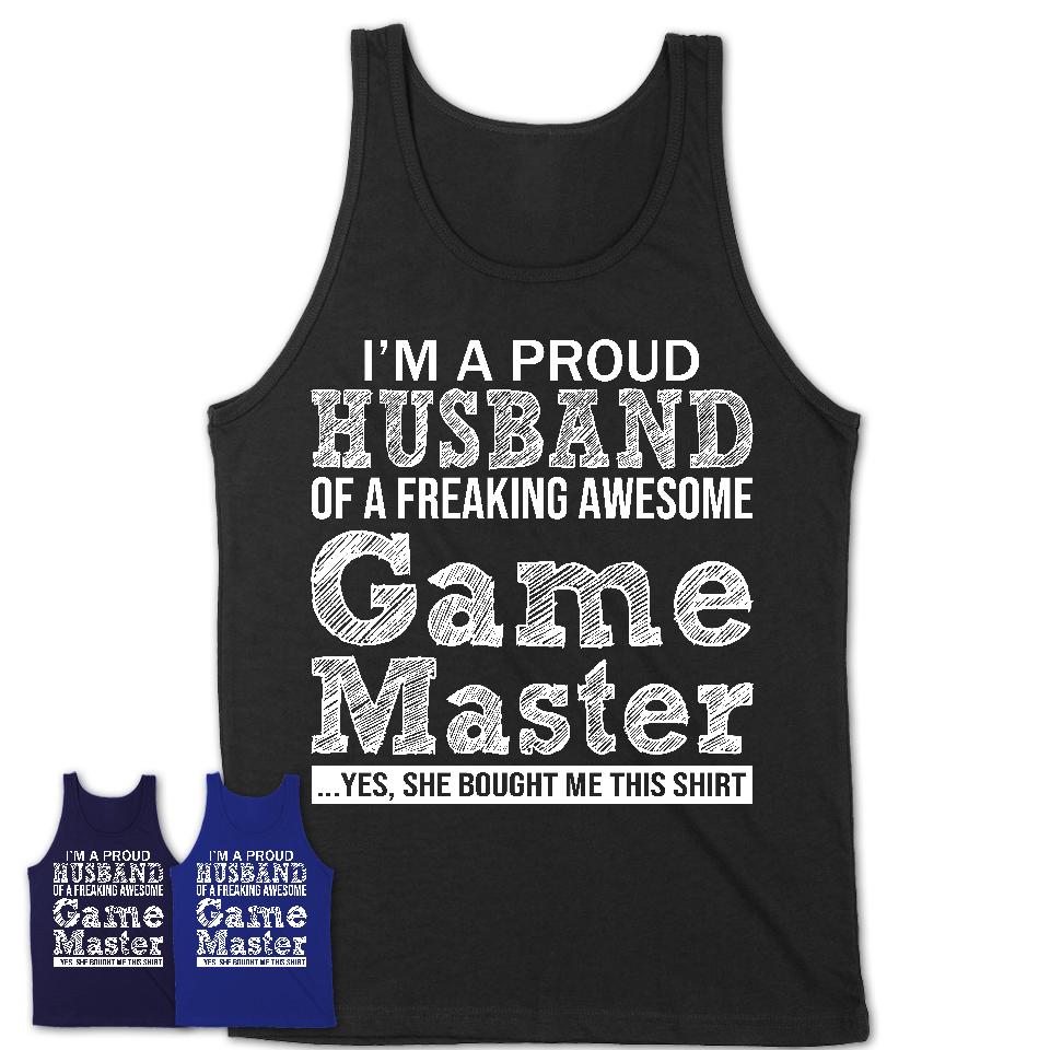 Proud Husband of A Freaking Awesome Game Master Wife Shirt, Husband Valentine Gift, Anniversary Couple Shirt