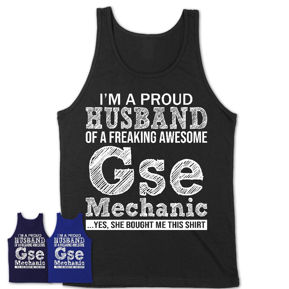 Proud Husband of A Freaking Awesome Gse Mechanic Wife Shirt, Husband Valentine Gift, Anniversary Couple Shirt
