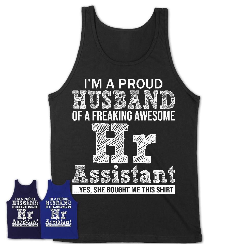 Proud Husband of A Freaking Awesome Hr Assistant Wife Shirt, Husband Valentine Gift, Anniversary Couple Shirt