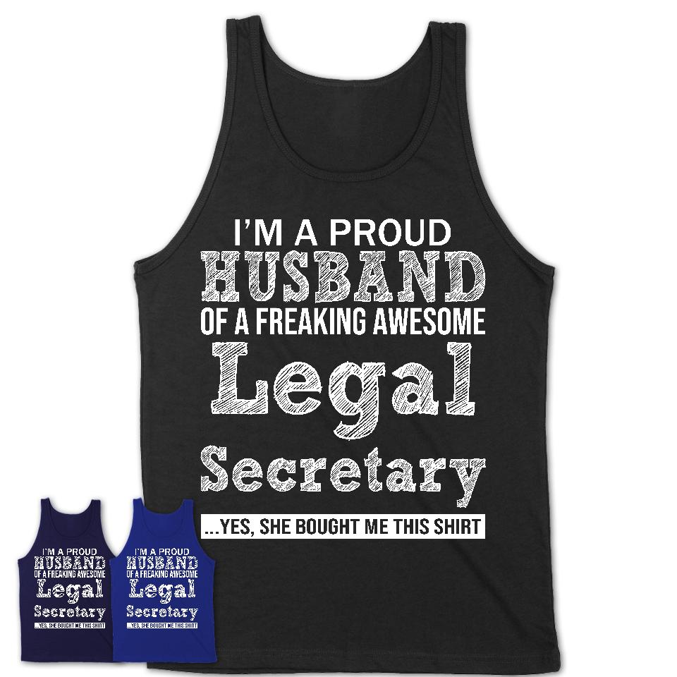 Proud Husband of A Freaking Awesome Legal Secretary Wife Shirt, Husband Valentine Gift, Anniversary Couple Shirt
