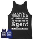 Proud Husband of A Freaking Awesome Procurement Agent Wife Shirt, Husband Valentine Gift, Anniversary Couple Shirt