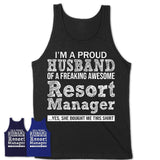 Proud Husband of A Freaking Awesome Resort Manager Wife Shirt, Husband Valentine Gift, Anniversary Couple Shirt