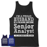 Proud Husband of A Freaking Awesome Senior Analyst Wife Shirt, Husband Valentine Gift, Anniversary Couple Shirt