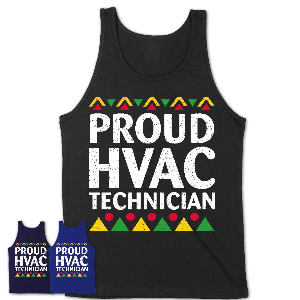 Proud Hvac Technician Africa Pride Black History Month T-Shirt